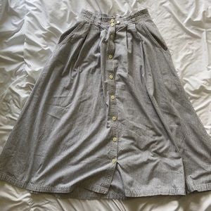 Vintage striped button down midi skirt